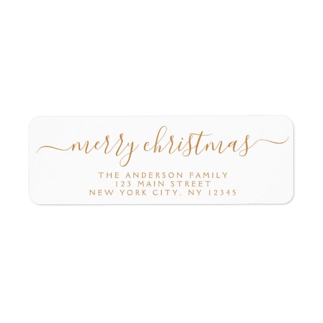 Modern Elegant Script Typography God jul Returadress Etikett (Framsidan)
