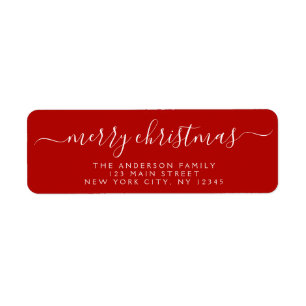 Modern Elegant Script Typography God jul Returadress Etikett