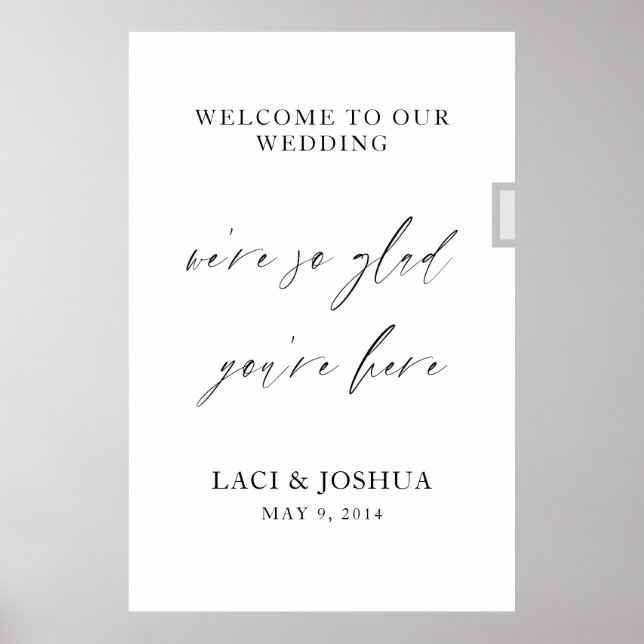 Modern Elegant Script Wedding Welcome Poster Sign  (Framsidan)