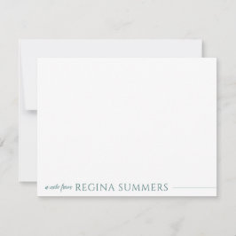Modern Elegant Seafoam Grönt Personal Stationery Anteckningskort