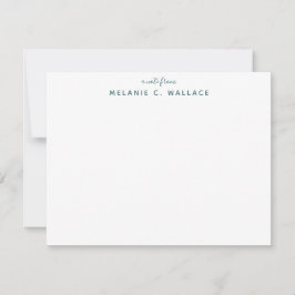 Modern Elegant Seafoam Personlig Stationery Anteckningskort