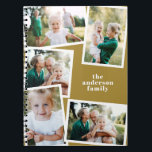 Modern elegant-senap för snyggt av flera fotofamil anteckningsbok<br><div class="desc">Modern elegant för multifotofamiljens snyggt i elegant. Idealisk tänkbar födelsedag,  Mors dag,  Fars dag eller juldagspresent. Mustard färg kan vara personlig.</div>