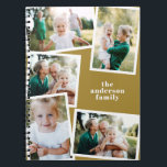 Modern elegant-senap för snyggt av flera fotofamil anteckningsbok<br><div class="desc">Modern elegant för multifotofamiljens snyggt i elegant. Idealisk tänkbar födelsedag,  Mors dag,  Fars dag eller juldagspresent. Mustard färg kan vara personlig.</div>