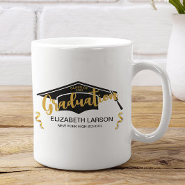 Modern Elegant Senior Golden Black Kaffemugg