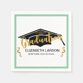 Modern Elegant Senior Golden Black Pappersservett