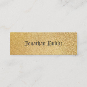 Modern Elegant Shiny Gold Foil Glamous Plain Mini Visitkort