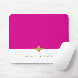 Modern Elegant Shock rosa Namn Mousepad Musmatta