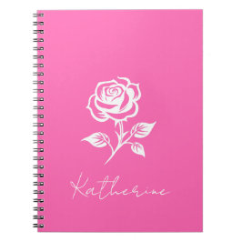 Modern Elegant Shock rosa och Ro eget namn Anteckningsbok