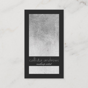 Modern Elegant Silver Foil Black Färg Block Visitkort