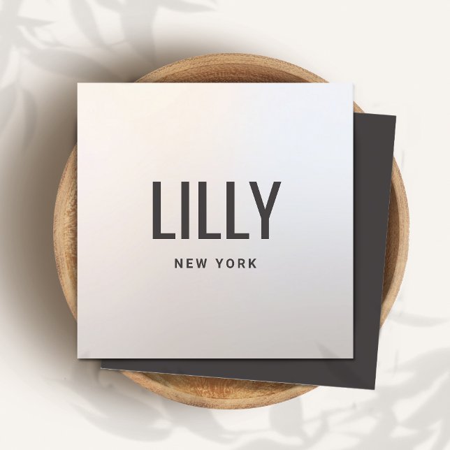 Modern Elegant Silver Grått Fyrkantigt Visitkort (Skapare uppladdad)