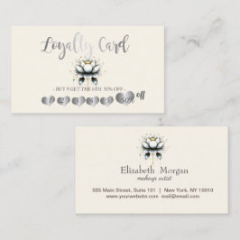 Modern Elegant Silver Hearts,White Lotus Lojalitetskort