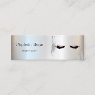 Modern Elegant, Silver Penseldrag, Ögonfransar, Sm Mini Visitkort