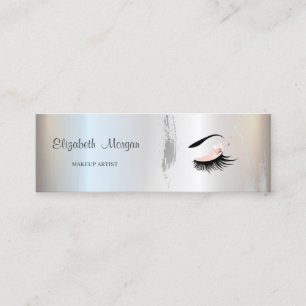 Modern Elegant, Silver Penseldrag, Ögonfransar, Sm Mini Visitkort