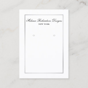 Modern Elegant Silver Ram Earring Visning Card Visitkort