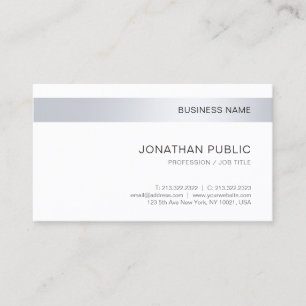 Modern Elegant Silver Simple Template Corporate Visitkort