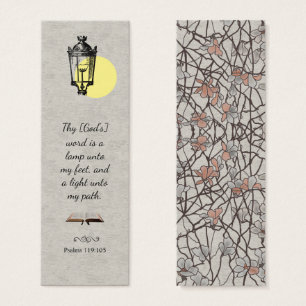 Modern Elegant Silvery Bible Verse Bookmark Litet Visitkort