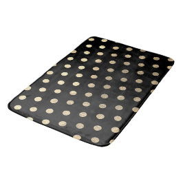 Modern Elegant Simple Black Ro Guld Polka dots Badrumsmatta
