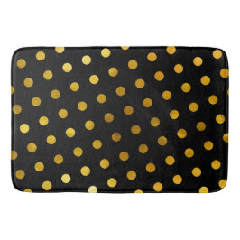 Modern Elegant Simple Classy Black Guld Polka dots Badrumsmatta