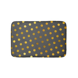 Modern Elegant Simple Classy Grått Guld Polka dots Badrumsmatta