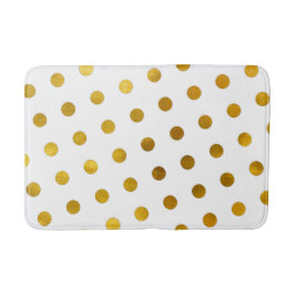Modern Elegant Simple Classy White Guld Polka dots Badrumsmatta
