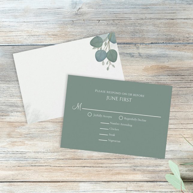 Modern Elegant Simple Eucalyptus Greenery OSA Kort (Skapare uppladdad)
