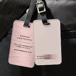 Modern Elegant Simple Faux Ro Guld Brushed Metall Bagagebricka