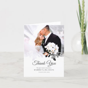 Modern Elegant Simple Photo Wedding Thank You Card Tack Kort