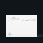 Modern Elegant Simple Romantic Bröllop Rådkort<br><div class="desc">Elegant & Modern Bröllop Advice Card : Det här kortet har tomt utrymme för gästerna att fylla i råd eller önskemål. Den har en romantisk kalligrafi och ett modernt utseende.</div>