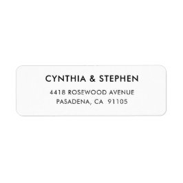 Modern Elegant Simple Wedding Return Address Returadress Etikett