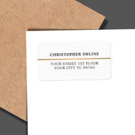 Modern Elegant Simple White Faux Copper Line Adressetikett
