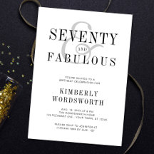 Modern Elegant Sjuttio och fantastisk 70-årsdag