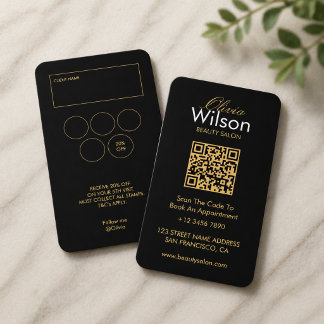 Modern Elegant skönhetssalong personlig QR-kod Visitkort