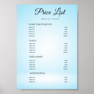 Modern Elegant Skönhetssalong Prislista Poster