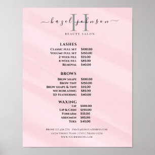 Modern Elegant Skönhetssalong Prislista Poster
