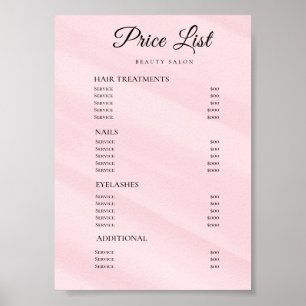 Modern Elegant Skönhetssalong Prislista Poster