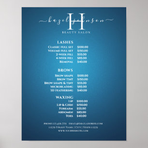 Modern Elegant Skönhetssalong Prislista Poster