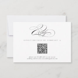 Modern Elegant Skrift Klassisk QR-kod Bröllop RSVP OSA Kort