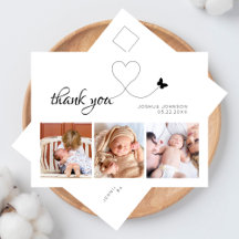Modern Elegant Skrift Minimal 3 Foto Baby Shower