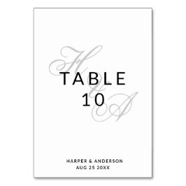 Modern Elegant Skrift Monogram Bröllop  Bordsnummer