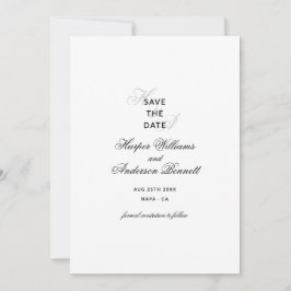 Modern Elegant Skrift Monogram Bröllopsfoto Spara Datumet