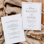 Modern Elegant Skript allt i ett Bröllop Inbjudningar<br><div class="desc">Den här eleganten och den moderna bröllopsinbjudan innehåller unika calligraphy-skript parade med snyggt. Systemet för svartvit färg är perfekt för alla evenemang,  formella eller avslappnader. På baksidan finns all information om bröllop på ett ställe,  det skapar enkelt för dina gäster och ett budgetvänligt alternativ.</div>