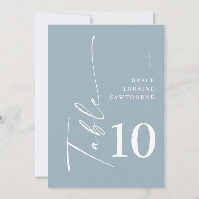 Modern Elegant-skript - blåa Bordsnummer (Framsida)