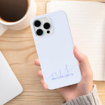 Modern Elegant Skript Blue Initial Monogram<br><div class="desc">Blått,  minimalistiskt,  första monogram-telefonväska. Skapa din egen personlig iphone case med eget namn och initialer i skriptcalligraphy typography.</div>