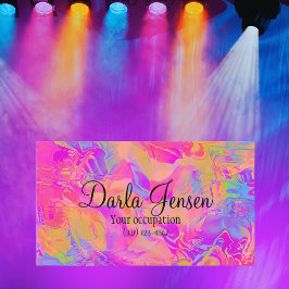 Modern Elegant-skript för holografisk bakgrund Visitkort