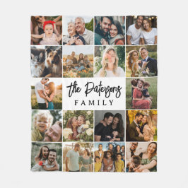 Modern Elegant-skript för Photo Collage Modern Nam Fleecefilt