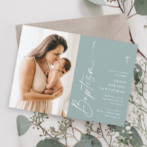 Modern Elegant-skript Genus Neutral Photo Baptism