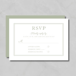Modern Elegant Skript Grön Bröllops-RSVP-kort OSA Kort