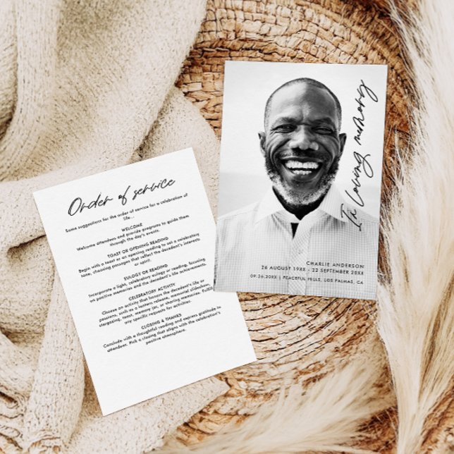 Modern Elegant-skript i Loving Memory Funeral Program (Skapare uppladdad)