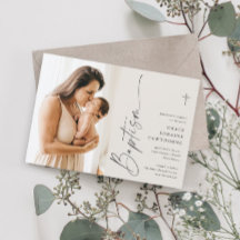 Modern Elegant-skript - Ivory Photo Baptism