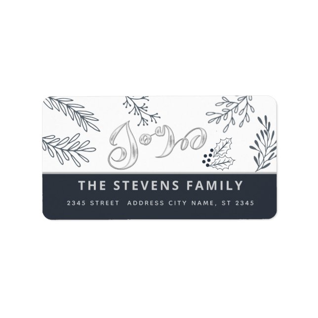 Modern elegant-skript - kul botaniskt klassiskt vi adressetikett (Framsidan)